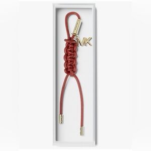 Michael Kors Red and Gold-Tone Keychain/Bag Charm